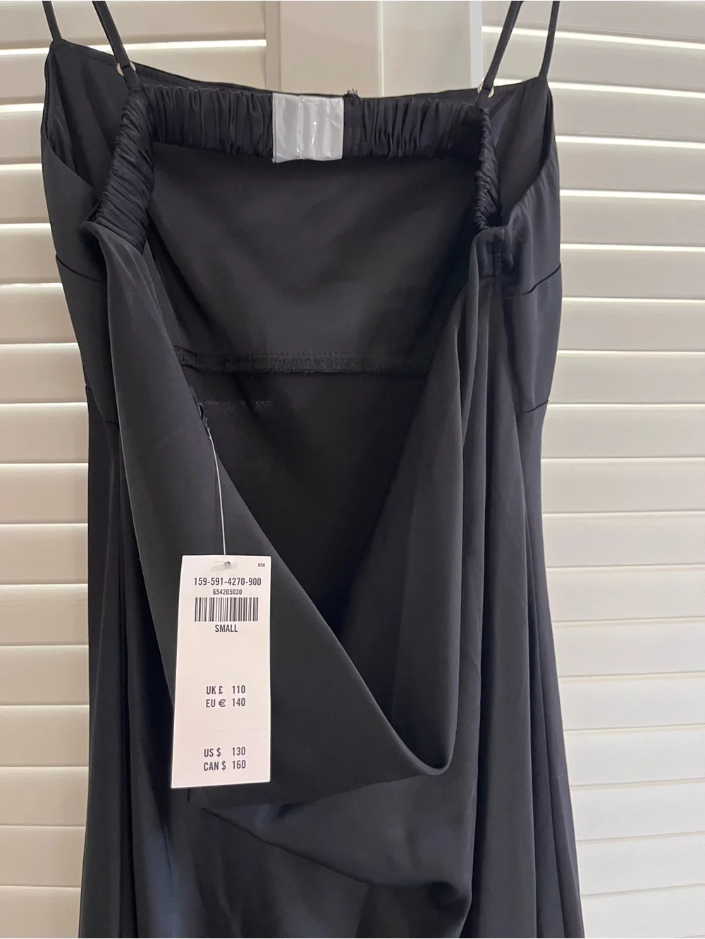 Abercrombie & Fitch Julia Cowl Back Slip Dress in Black NWT